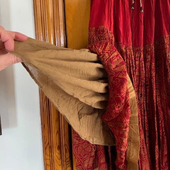 VINTAGE Raiment Fashions Inc. Boho Vibrant Indian Mirror Embroided Skirt - Picture 5 of 12